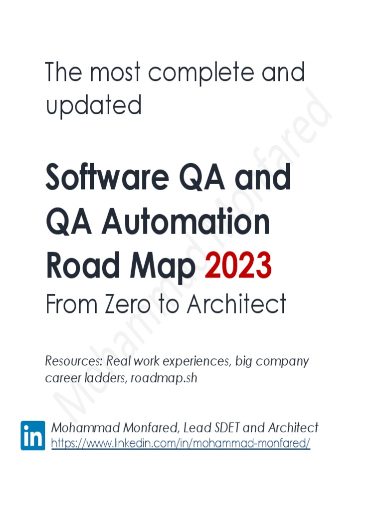 Software QA and QA Automation Road Map 2023 | Download Free PDF | Scrum ...