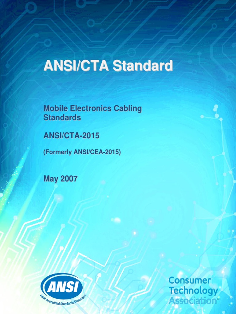 Mobile electronics cabling standard pdf