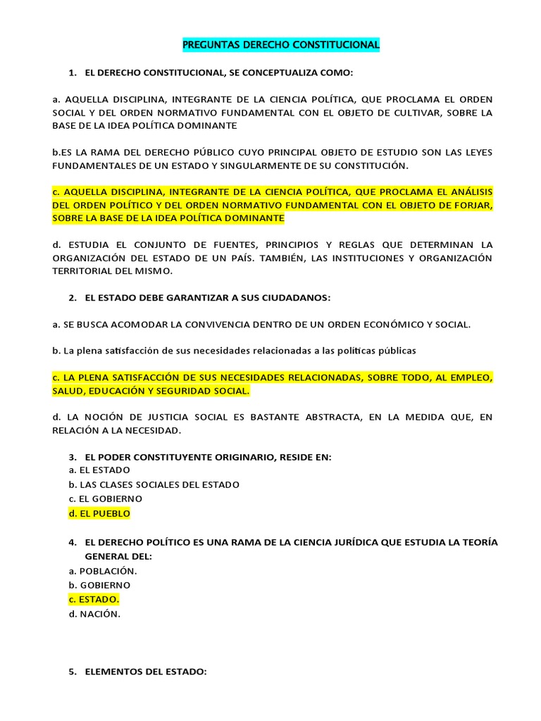 El Derecho Constitucional | PDF | Constitución | Estado (política)