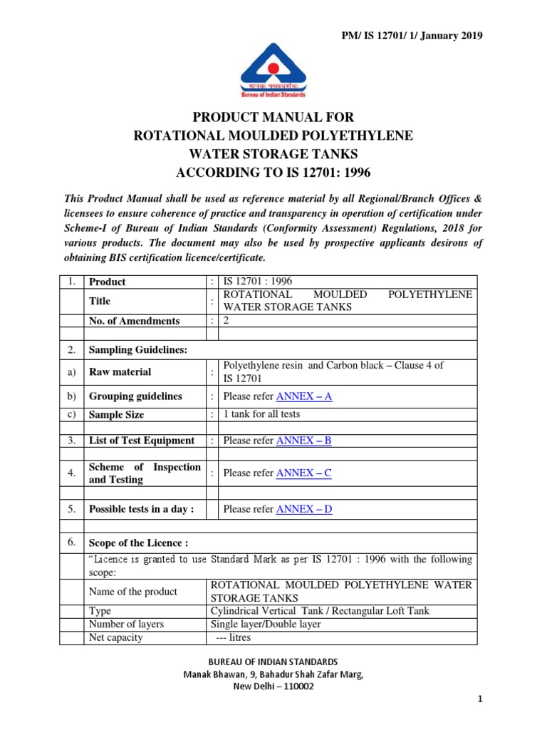 IS 12701 Product Manual | PDF | Weighing Scale | Litre