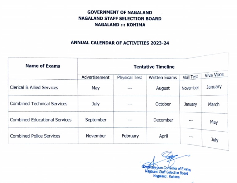 NSSB Annual Calendar | PDF