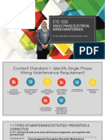 Content Standadrd 1 Identify Single Phase Wiring Maintenance Requirement