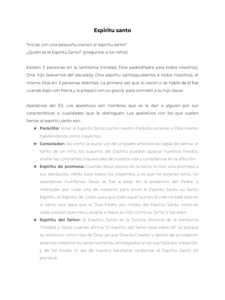 Conociendo al Espíritu Santo en la Fe | PDF | espíritu Santo | Teología ...