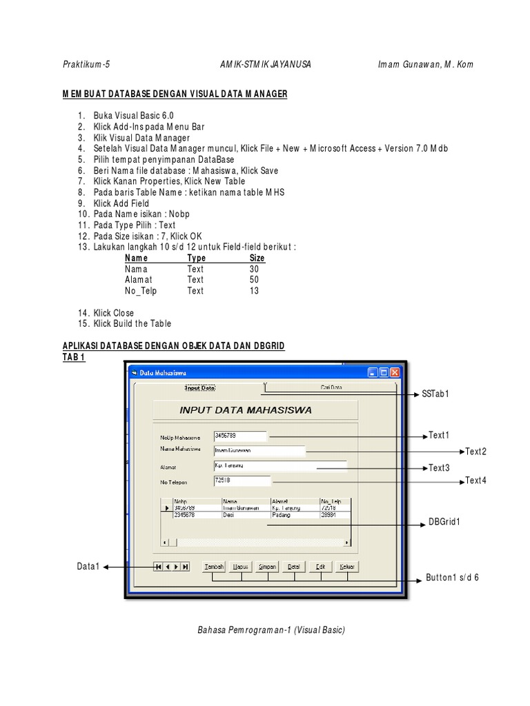 Panduan Membuat Database di Visual Basic | PDF | Komputer