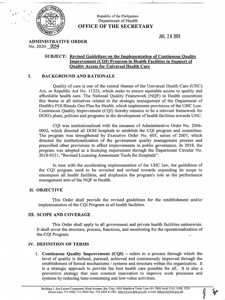 2020 0034 revised guidelines on the implementation of cqi program