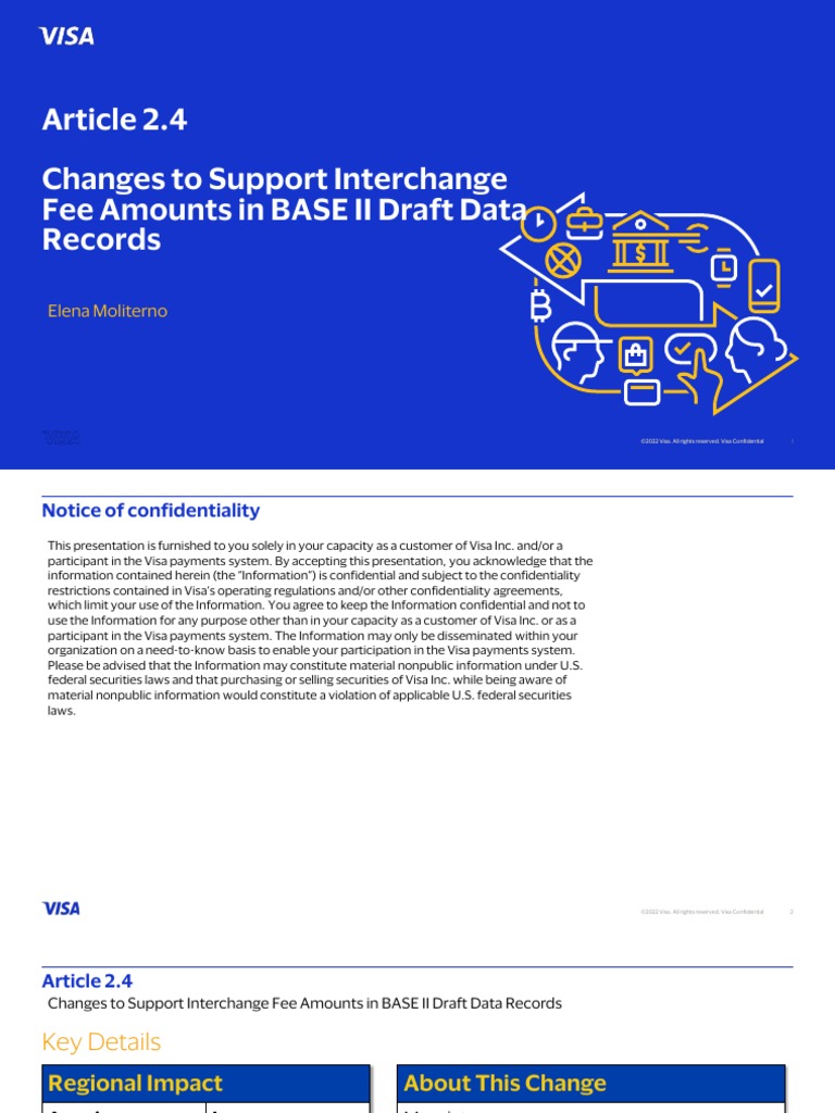 BASE II Visa Interchange Fee Changes | PDF | Visa Inc. | Debit Card