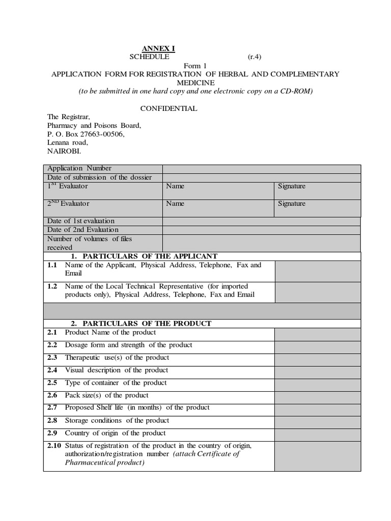 Herbal Medicine Registration Application | PDF | Pharmacology | Health Care
