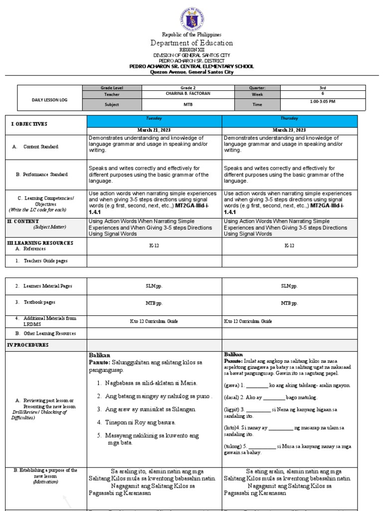 Mtb Dll 3 Pdf Grammar Learning
