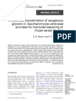 Intracellular Concentration of Exogenous Glycerol in Saccharomyces Cerevisiae Provides For Improved Leavening of Frozen Sweet Doughs 1999