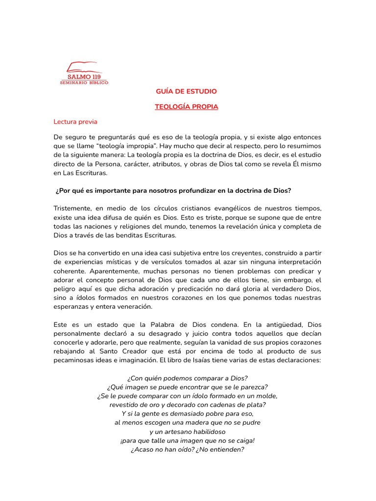 TEOLOGÍA PROPIA PDF Dios Problema del mal