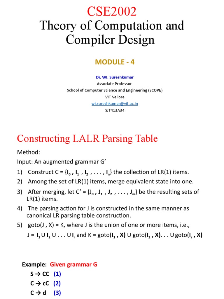 Module 4 - LALR Parsing | PDF