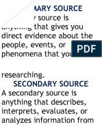 PRIMARY SECONDARY SOURCE V-AId