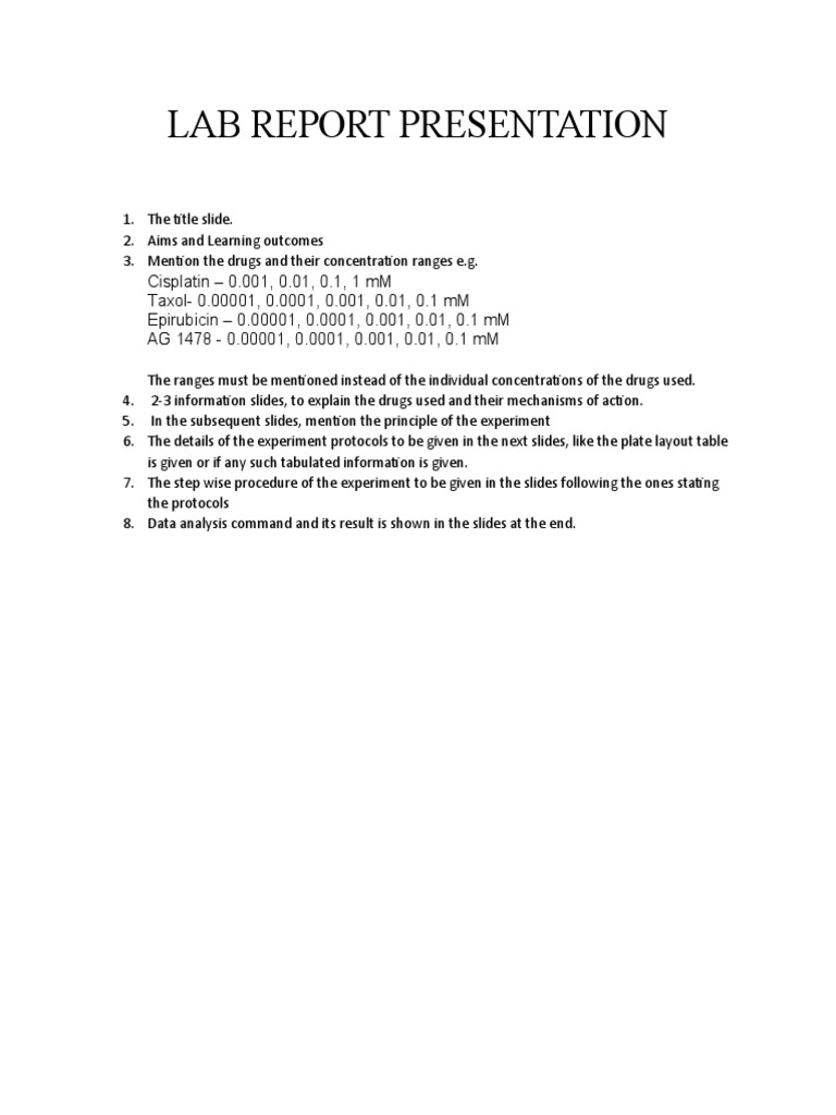 Lab Report Presentation PDF