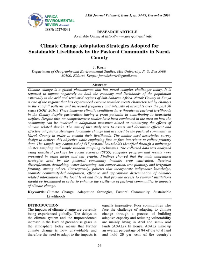 Narok Pastoral Climate Strategies | PDF | Pastoralism | Climate Change
