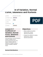 Coefficient of Variation Normal Curve Skewness and Kurtosis