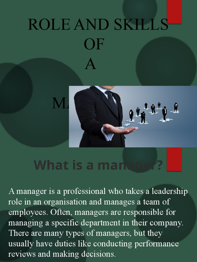 Role of A Manager | PDF