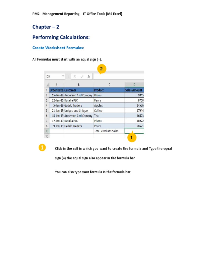 Excel Chapter 2 PDF
