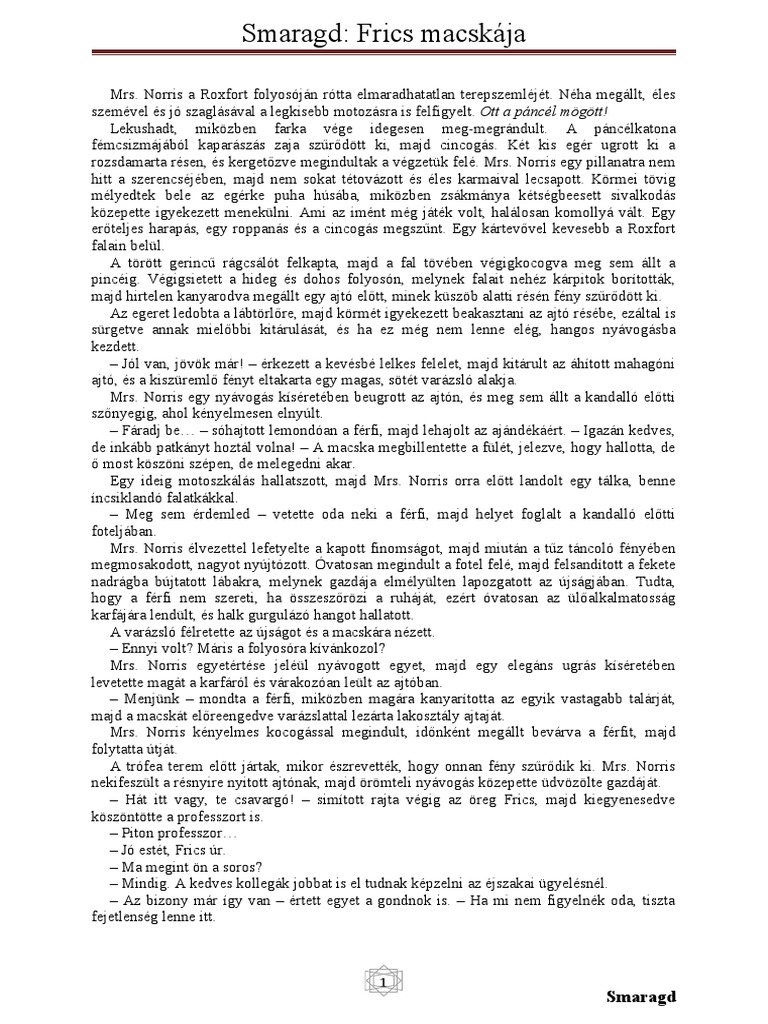 Smaragd - Frics Macskája | PDF