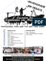 (ESPAÇO FORMAÇÃO CARTAZ) UNIVERSIDADE EM DEBATE