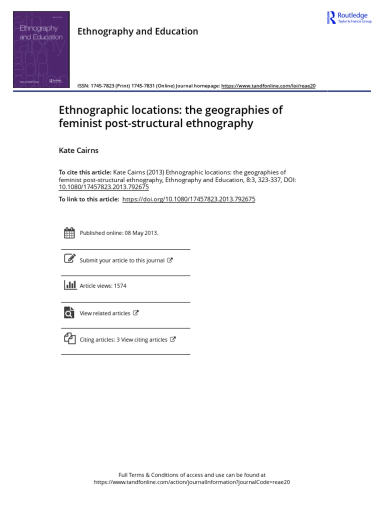 Ethnographic Locations The Geographies of Feminist Post Structural