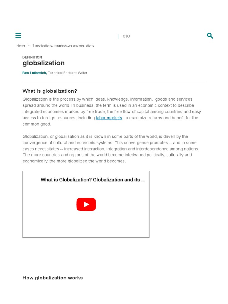 What Is Globalization - Globalization Explained | PDF | Globalization