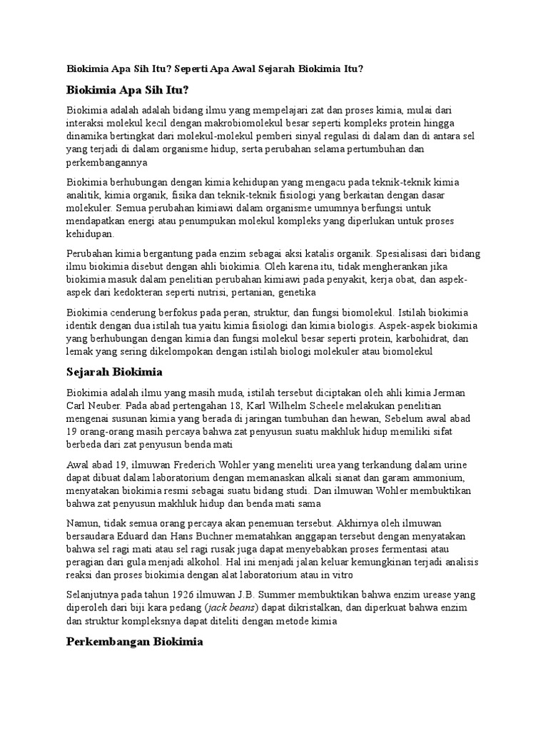 Apa Sih Biokimia Itu PDF