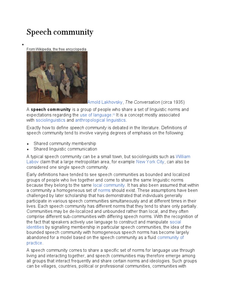 Speech community pdf linguistics human communication