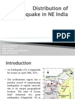 Distribution of Earthquake in NE India