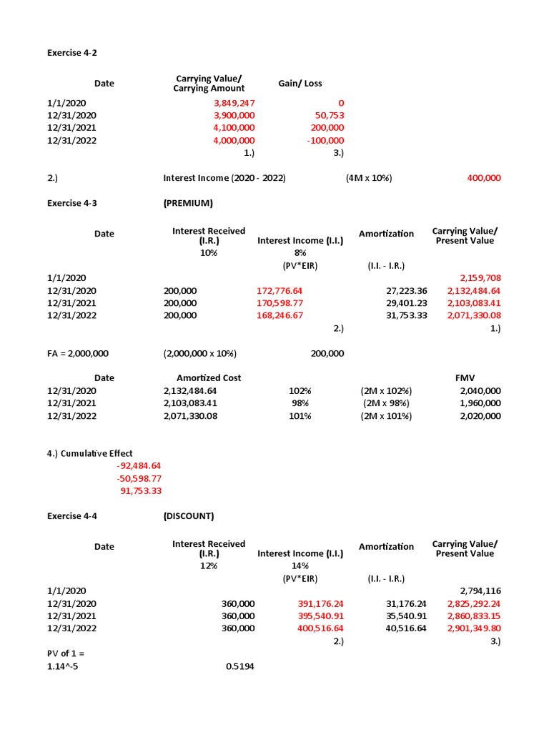 ACCCOB2 Chapter 4 Exercises Summary | PDF | Book Value | Mathematical ...