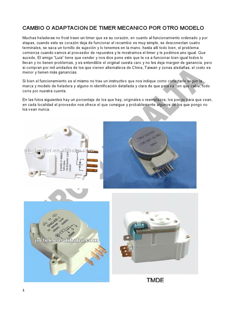 Cambio o Adaptacion de Timer Mecanico Por Otro Modelo | PDF | Engranaje ...
