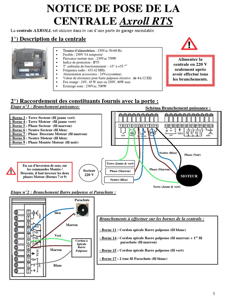 Notice de programmation Axroll RTS | PDF | Puissance (physique ...
