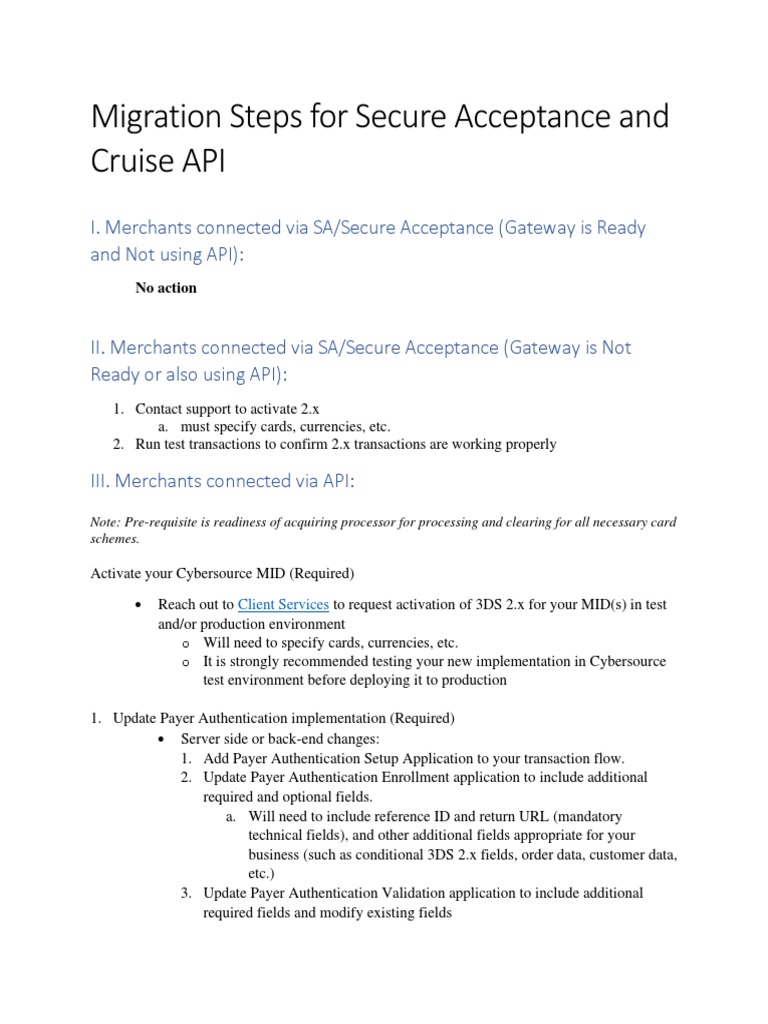 Secure Acceptance & API Migration Guide | PDF | Emv | Computer Science