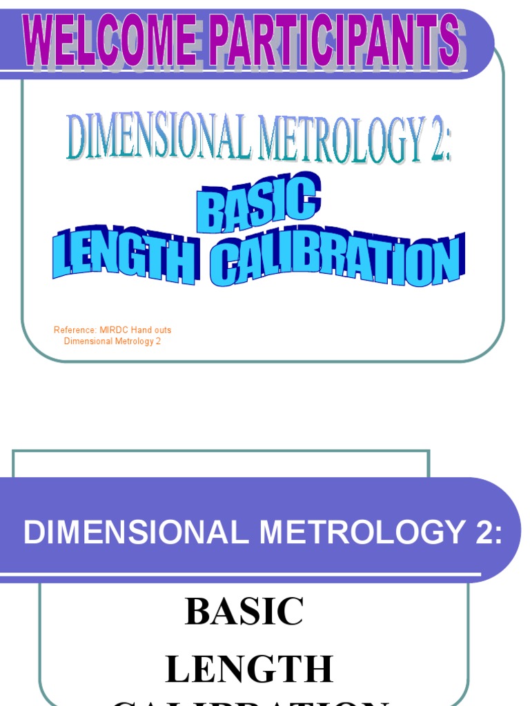 Dimensional Metrology 2 (Calibration) PDF Calibration Metrology