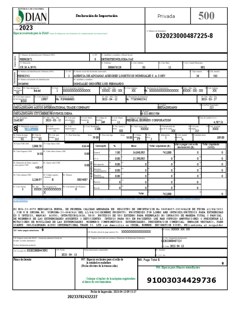 Declaracion Importacion Pdf Políticas Globales Business