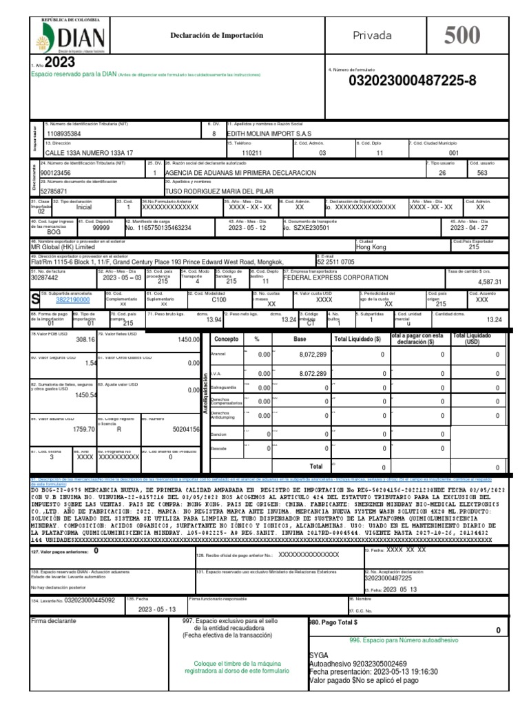 Declaracion De Importacion Digilenciada Pdf El Comercio