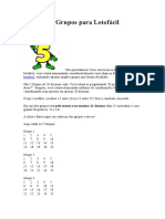 Técnica de Grupos para Lotofácil