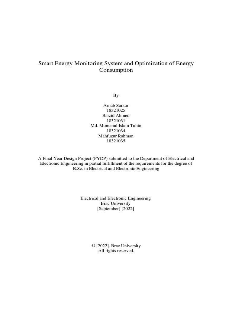 Smart Energy Monitoring System and Optimization of Energy Consumption ...