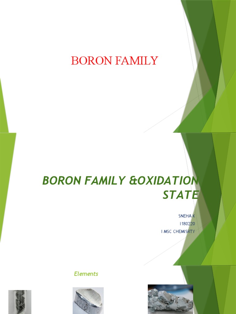 8 Boron Family PDF Boron Chemistry