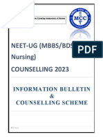 Neet-Ug (Mbbs/Bds/B.Sc. Nursing) Counselling 2023: Information Bulletin & Counselling Scheme