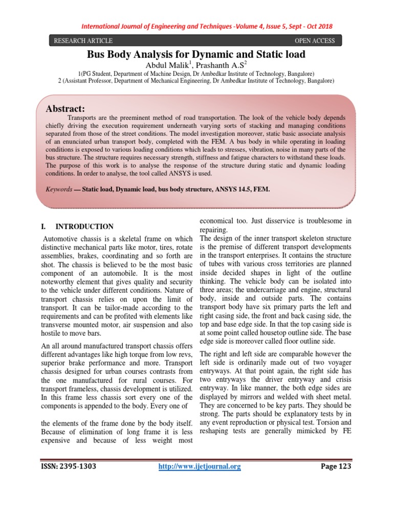 Bus Body Load Analysis Using FEM | PDF | Finite Element Method ...