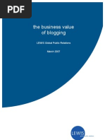 Business value of blogging (Whitepaper by Lewis PR)