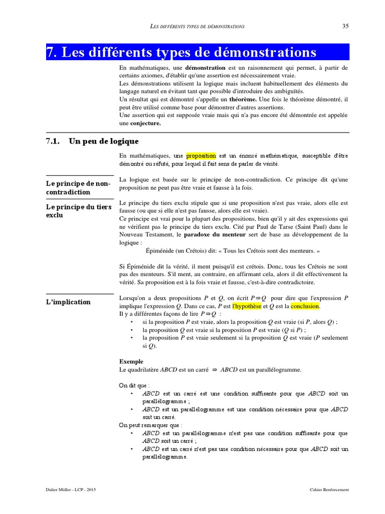 Types de preuves mathématiques | PDF | Logique mathématique | Preuve ...