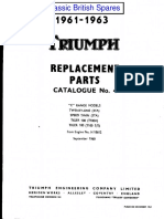 1961-1963 Triumph 350 500 Unit Twins Parts Book EXPORT