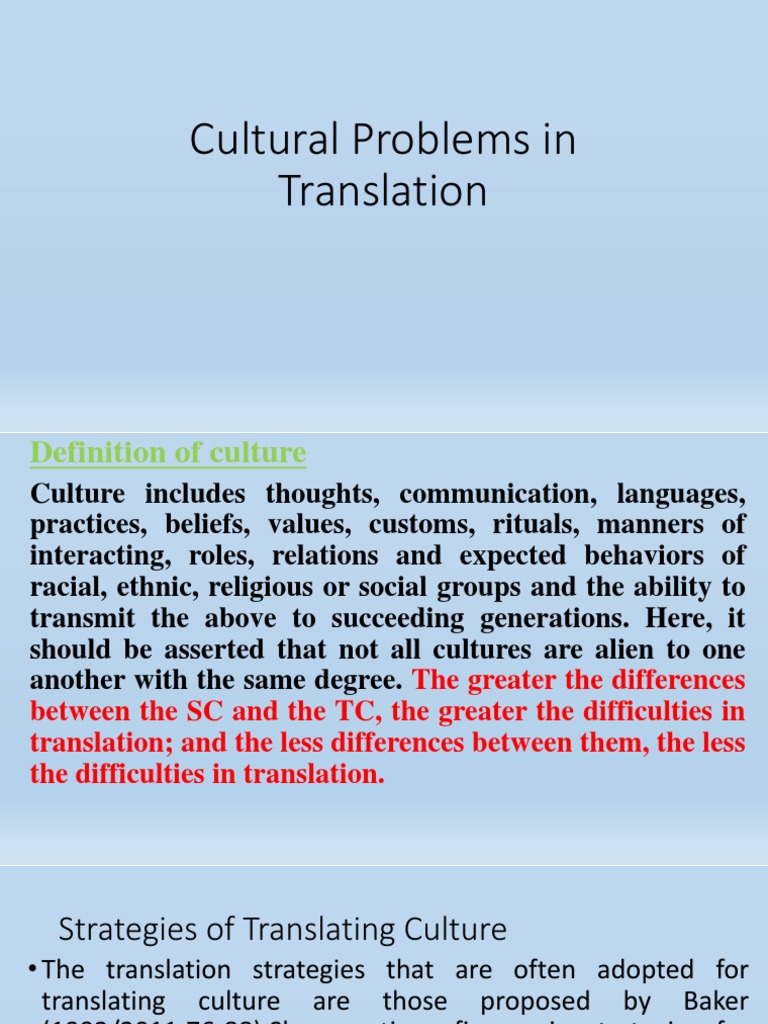 Cultural Challenges in Translation | PDF | Translations