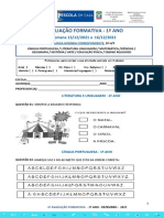 Avaliação Formativa 1º Ano 13 A 16 Dezembro