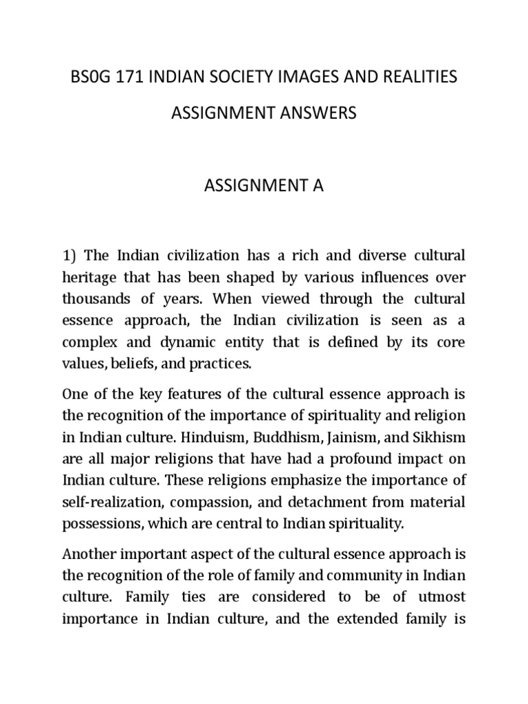 BS0G 171 Indian Society Images and Realities | PDF | Pastoralism ...