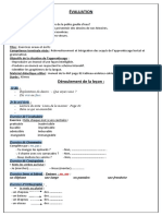 fiche d'ÉVALUATION