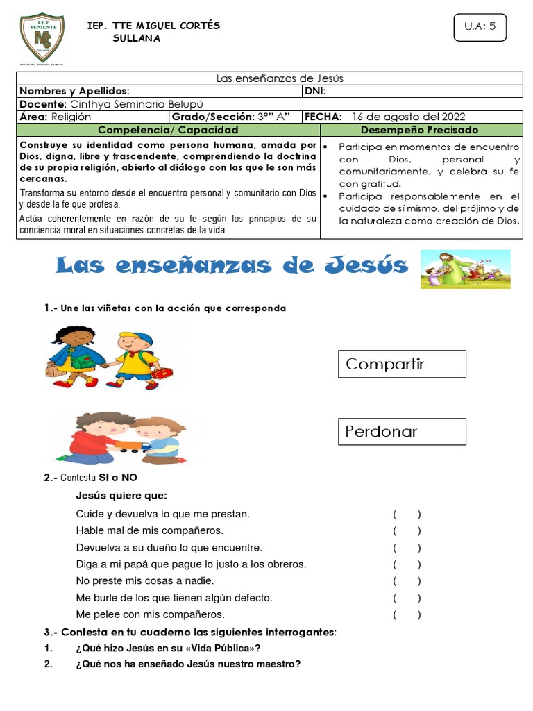 Enseñanzas de Jesús para Niños | PDF | Jesús