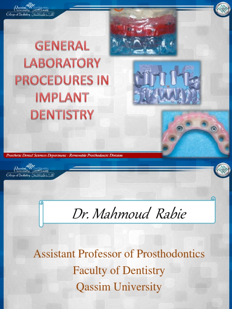General Laboratory Procedures PDF Dental Implant Dentistry Branches