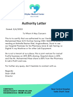 Khyber Medical Center Authority Letter